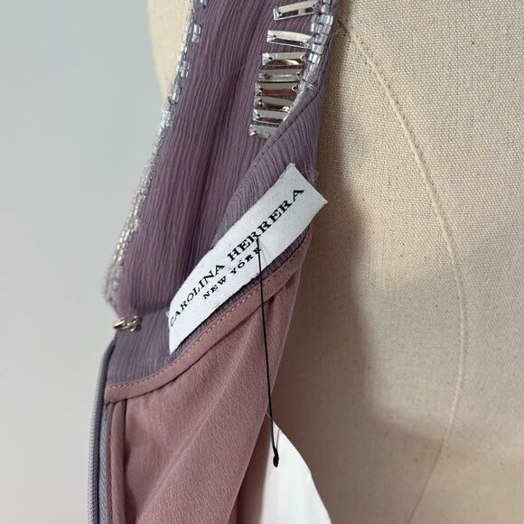 Carolina Herrera Silk Sequins Purple Dress - Picture 5 of 16